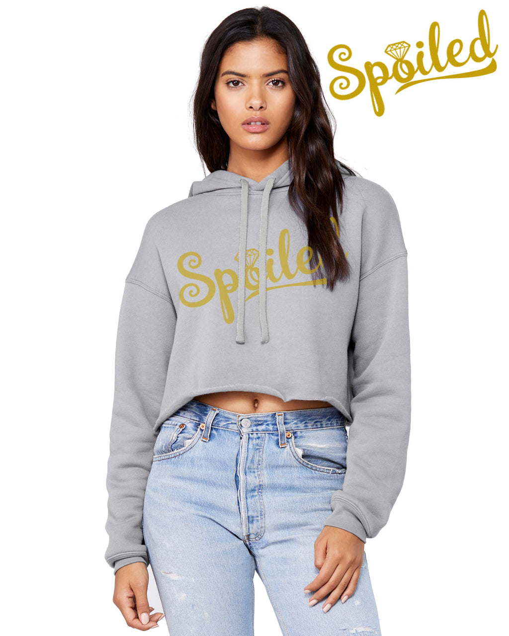 Verwöhnte Crop Top Kapuzenpullover